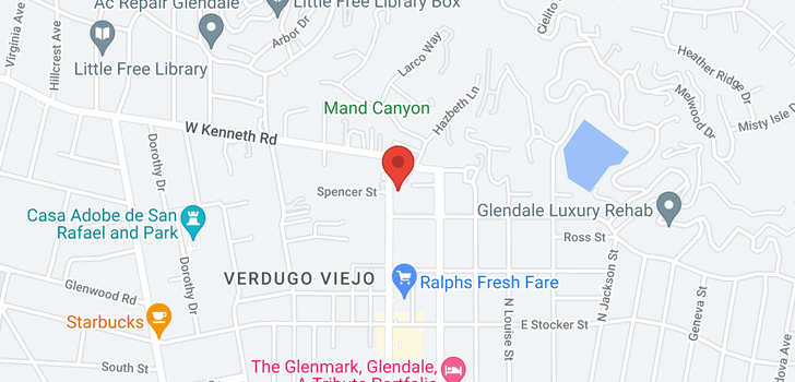map of 1422 Central Glendale, CA 91202